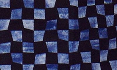 Bugatchi Anthony Ooohcotton® Warped Check Print Quarter Zip Pullover In Navy