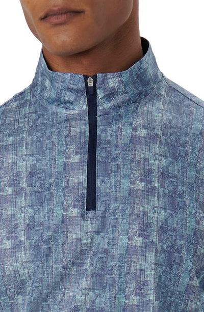 Bugatchi Anthony Ooohcotton® Abstract Print Quarter Zip Pullover In Aqua