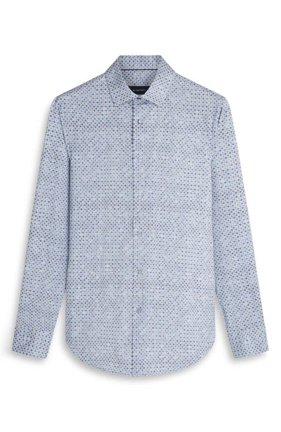 Bugatchi Ooohcotton® Geometric Print Button-up Shirt In Air Blue