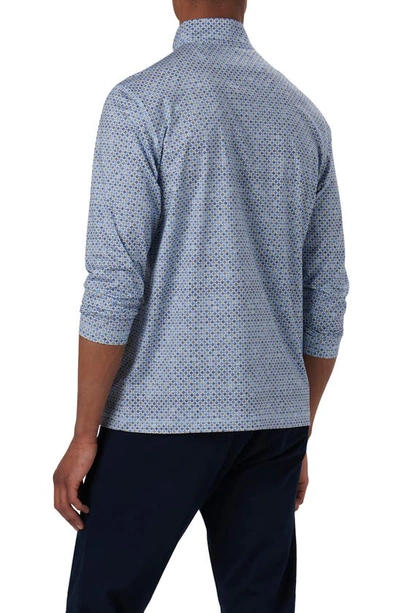 Bugatchi Ooohcotton® Print Quarter Zip Pullover In Air Blue