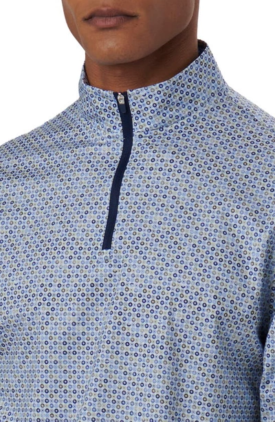 Bugatchi Ooohcotton® Print Quarter Zip Pullover In Air Blue