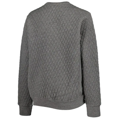Pressbox Heather Charcoal Arizona State Sun Devils Moose Quilted Pullover Sweatshirt In Heather Gray