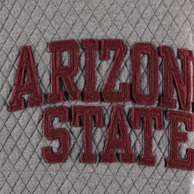 Pressbox Heather Charcoal Arizona State Sun Devils Moose Quilted Pullover Sweatshirt In Heather Gray