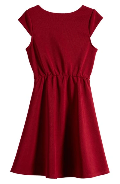 Ava & Yelly Kids' Mesh Insert Skater Dress In Red