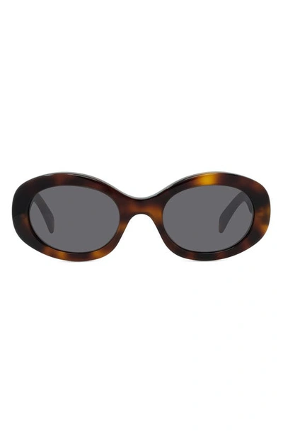 Rykke Koncession Solrig Celine Triomphe 54mm Oval Sunglasses In Havana/gray Solid | ModeSens