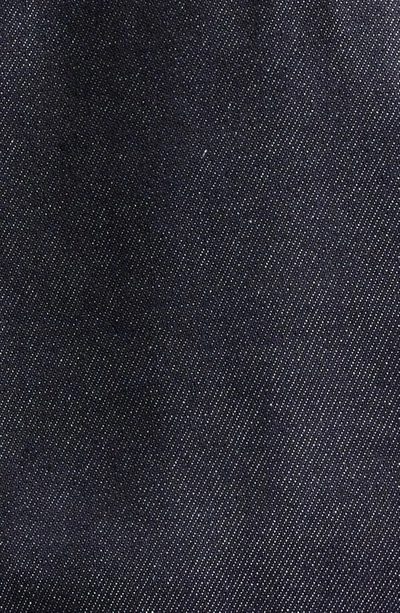 Shop Coperni Belted Sleeve Crop Denim Jacket In Dark Navy