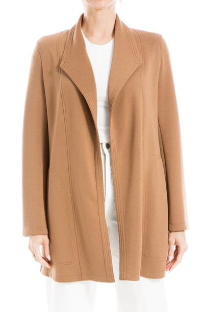 Max Studio Trapunto Scuba Knit Topper In Vicuna-vicuna