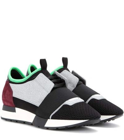 Balenciaga Race Runner Suede And Fabric Sneakers