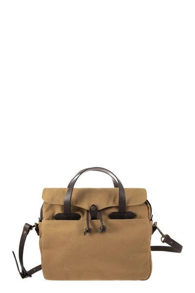 Shop Filson Rugged Twill Original Briefcase In Tan/sand