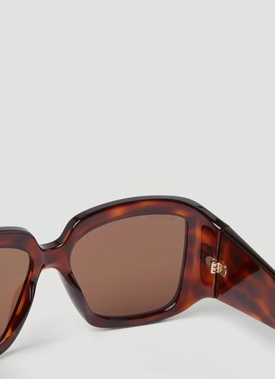 Shop Gucci Women Gg Tortoiseshell Square Sunglasses In Brown