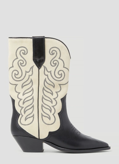 Shop Isabel Marant Women Duerto Suede Cowboy Boots In Cream