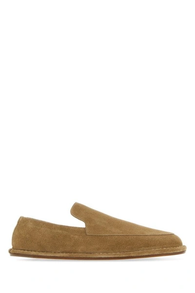 Shop Maison Margiela Man Biscuit Suede Loafers In Brown