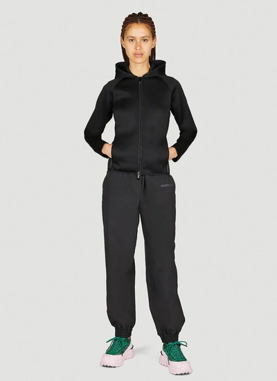 Shop Moncler Women Hooded Zip-up Sweatshirt In Black