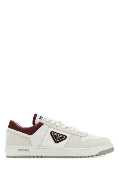 Shop Prada Man Multicolor Re-nylon And Nubuck Downtown Sneakers