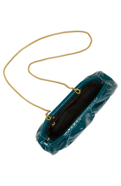 Shop Vince Camuto Baklo Croc Embossed Leather Clutch In Mythic Teal
