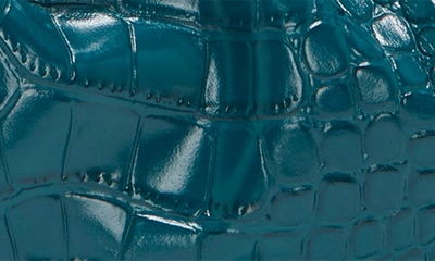 Shop Vince Camuto Baklo Croc Embossed Leather Clutch In Mythic Teal