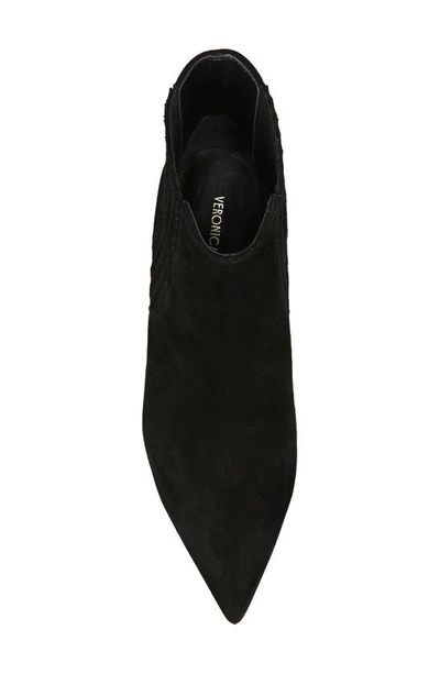 Veronica Beard Lisa Pleated Leather Ankle Booties In Black Suede