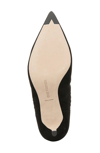 Veronica Beard Lisa Pleated Leather Ankle Booties In Black Suede