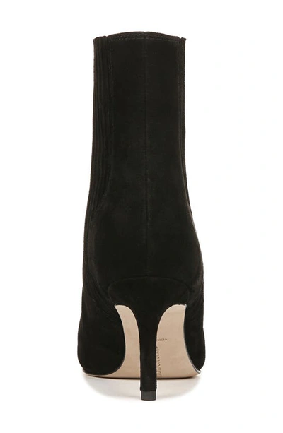 Veronica Beard Lisa Pleated Leather Ankle Booties In Black Suede