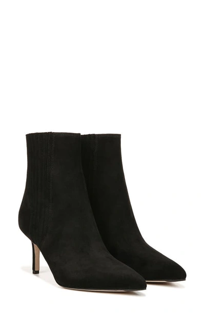 Veronica Beard Lisa Pleated Leather Ankle Booties In Black Suede