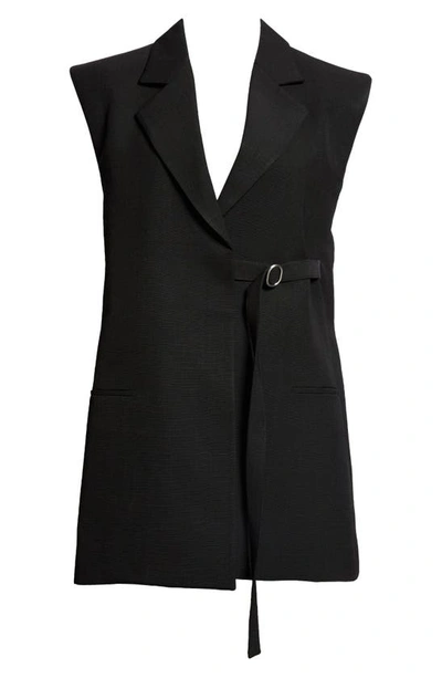 Shop Jil Sander Belted Tailored Long Vest In 001-black