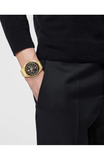 Shop Versace Greca Extreme Chronograph Bracelet Watch, 45mm In Ip Yellow Gold