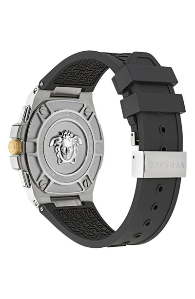 Shop Versace Greca Extreme Silicone Strap Watch, 45mm In Stainless Steel