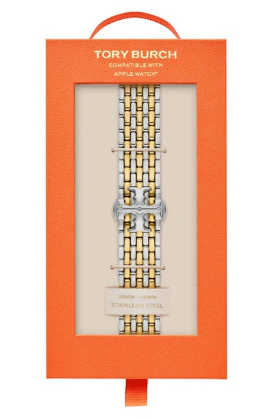 Shop Tory Burch The Eleanor Two-tone 20mm Apple Watch® Bracelet Watchband In 2 Tone Silver & Gold