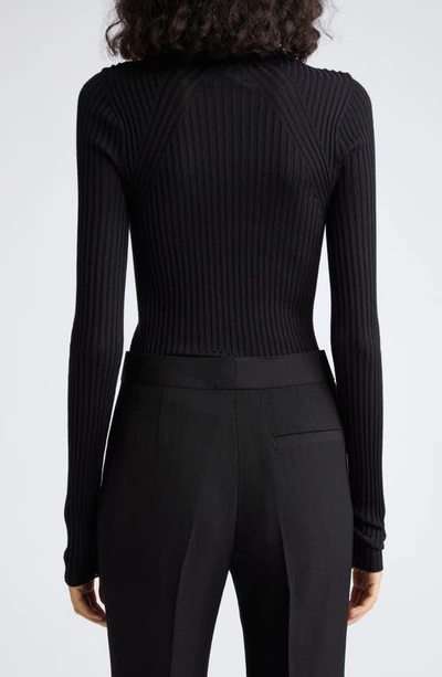 Shop Jil Sander Seamless Merino Wool & Silk Sweater In Black