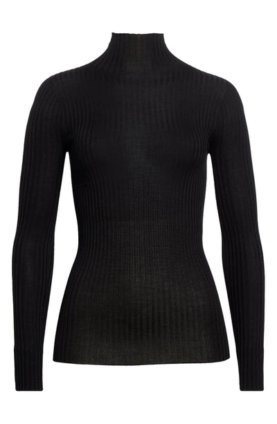 Shop Jil Sander Seamless Merino Wool & Silk Sweater In Black