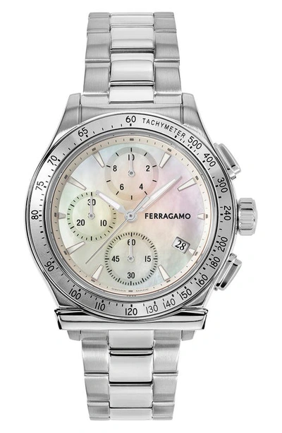 Shop Ferragamo 1927 Chronograph Bracelet Watch, 38mm In Stainless Steel