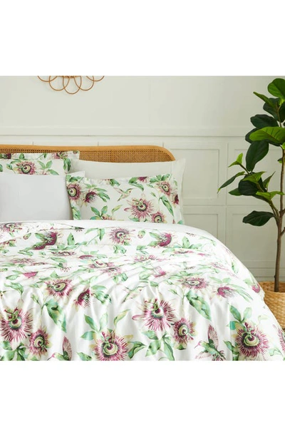 Southshore Fine Linens Duvet Cover & Pillow Sham Set In White/ Green