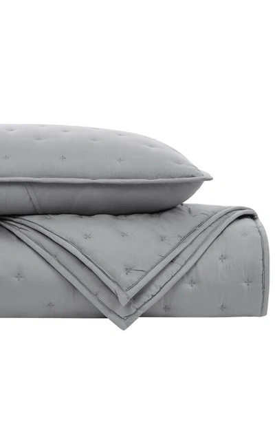 Southshore Fine Linens Luxurious 2-piece Quilted Sham Set In Steel Grey