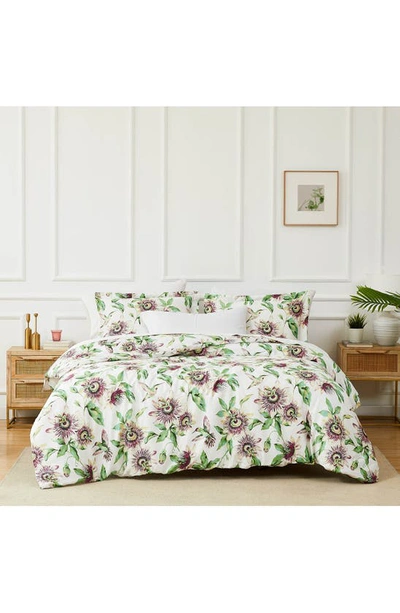 Southshore Fine Linens Duvet Cover & Pillow Sham Set In White/ Green