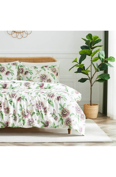 Southshore Fine Linens Duvet Cover & Pillow Sham Set In White/ Green