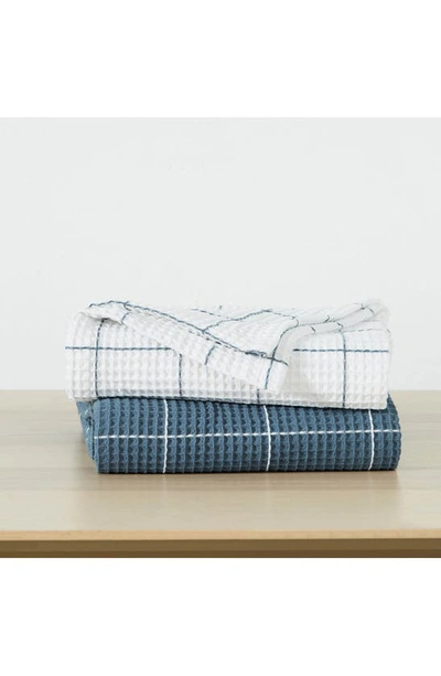 Southshore Fine Linens 2-piece Check Cotton Waffle Throw Blankets In White