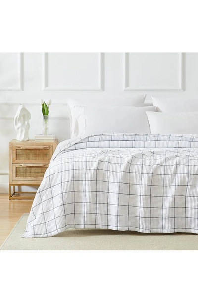 Southshore Fine Linens 2-piece Check Cotton Waffle Throw Blankets In White