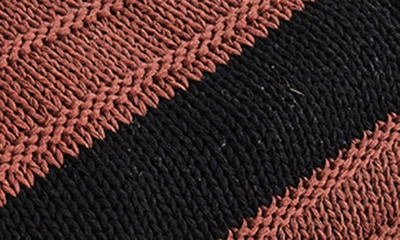 Modern Threads Cable Knit Throw Blanket In Nutmeg/ Black