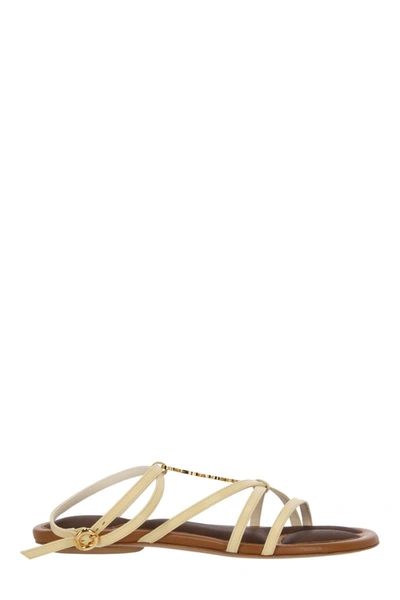 Shop Jacquemus Sandals In Off-white