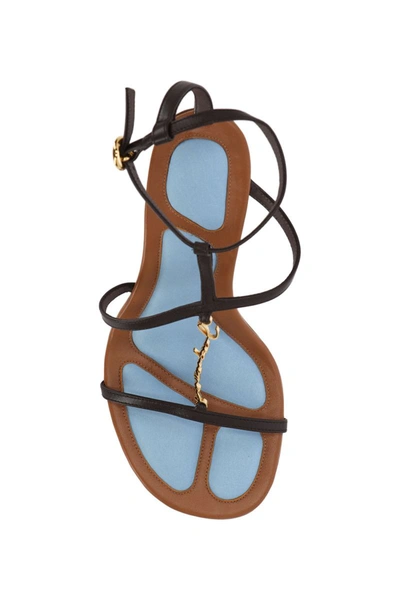 Shop Jacquemus Sandals In Midnight Brown
