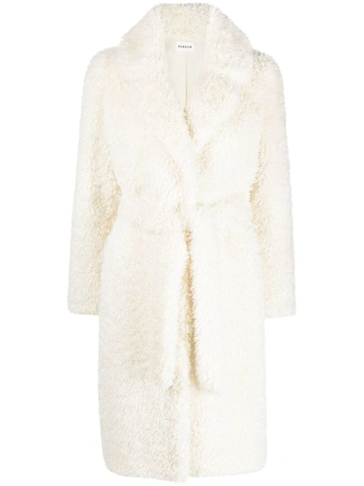Shop P.a.r.o.s.h . Long Faux Fur Coat In White