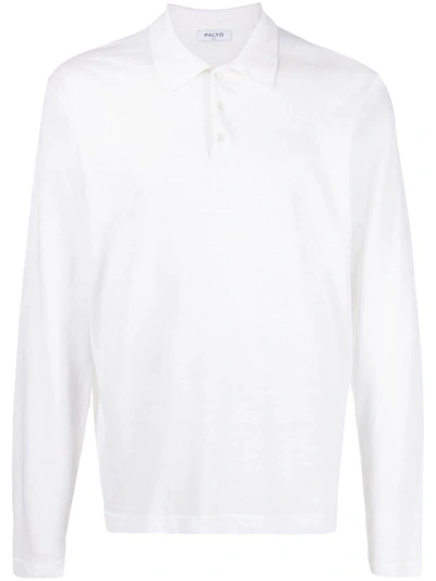 Shop Paltò Long Sleeve Linen Blend Shirt In White