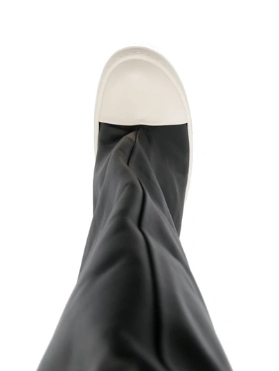 Shop Rick Owens Thigh-high Leather Sneaker Boots In Black