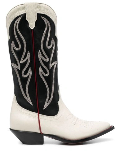 Shop Sonora Embroidered Suede Western Boots In Black
