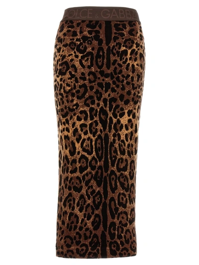 Shop Dolce & Gabbana Animalier Skirt In Multicolor