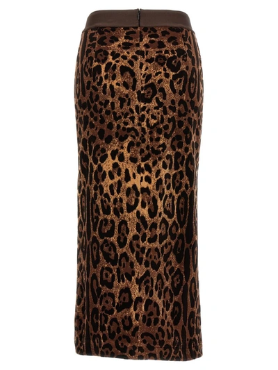 Shop Dolce & Gabbana Animalier Skirt In Multicolor