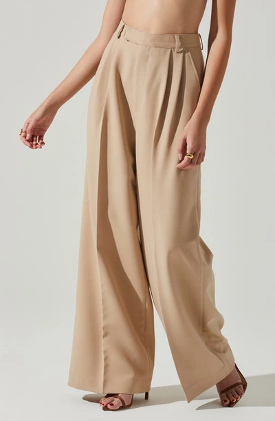 Shop Astr Milani High Waist Wide Leg Pants In Taupe