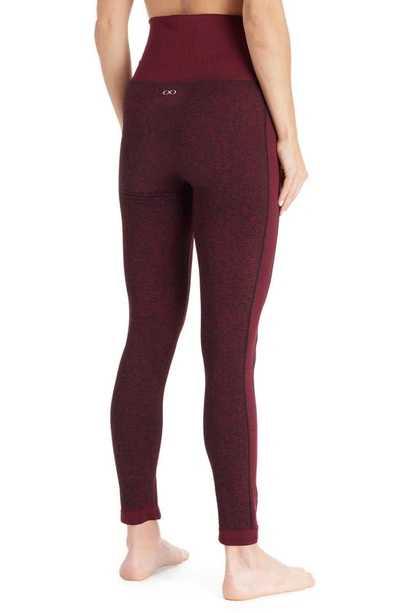 Modern Eternity Activewear Maternity Leggings In Burgundy Jacquard