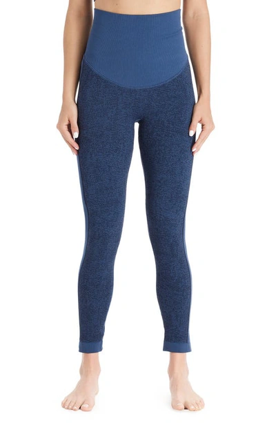 Shop Modern Eternity Activewear Maternity Leggings In Navy Jacquard