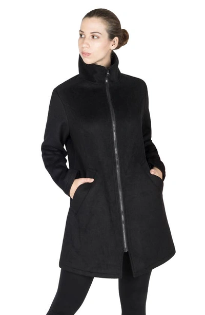 Shop Modern Eternity 3-in-1 Maternity Wool Blend Coat In Black